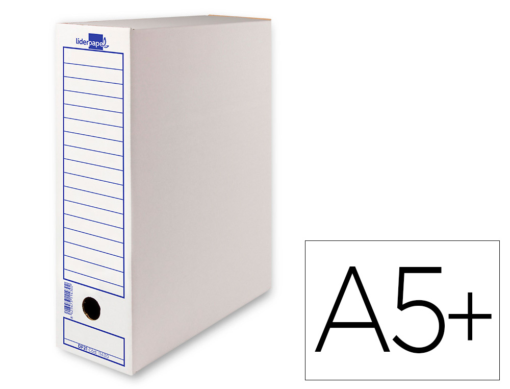 BOITE A ARCHIVES LIDERPAPEL CARTON RECYCLE 325G/M2 DOS    105MM 278X105X213MM COLORIS   BLANC