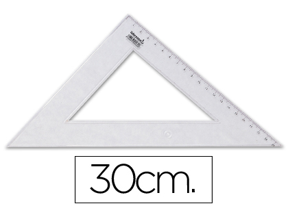 QUERRE LIDERPAPEL 45 DEGRS BISEAUTE DIMENSION HYPOTNUSE 20CM GRADUE CHELLE MILLIMTRES TRANSPARENTE CONOMIQUE