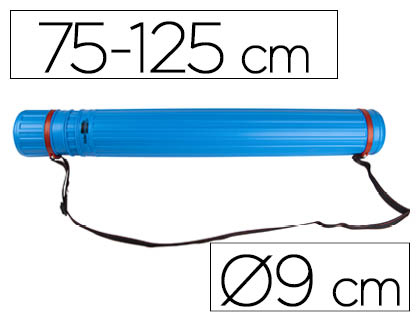 PORTE-PLANS LIDERPAPEL PLASTIQUE BANDOULIRE 75CM EXTENSIBLE 125CM DIAMTRE 9CM COLORIS BLEU