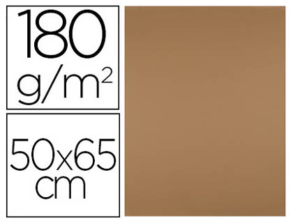 PAPIER CARTONNE LIDERPAPEL 50X65CM 180GR COLORIS MARRON  CLAIR PAQUET 25 FEUILLES