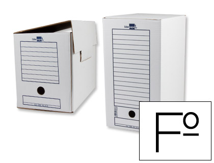 BOITE A ARCHIVES LIDERPAPEL CARTON RECYCLE 325G/M2 DOS    200MM 367X200X251MM COLORIS   BLANC