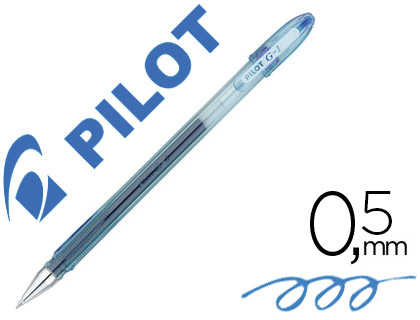 STYLO-BILLE PILOT G1 7 CRITURE MOYENNE 0.5MM ENCRE GEL CORPS TRANSLUCIDE COULEUR DENSE BLEU