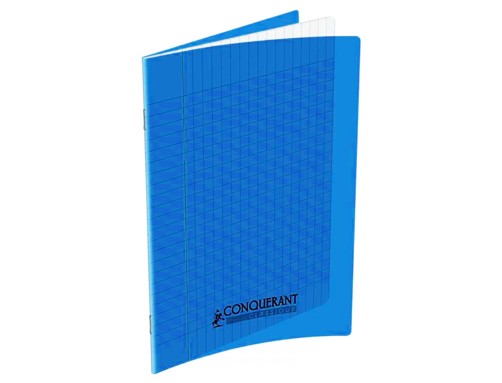 CAHIER CONQURANT POLYPROPYLNE A4+ 24X32CM 140 PAGES 90G SYS COLORIS BLEU