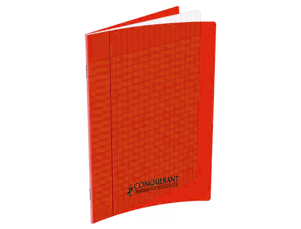 CAHIER CONQURANT POLYPROPYLNE A4+ 24X32CM 140 PAGES 90G SYS COLORIS ROUGE
