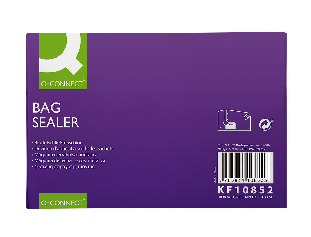 SCELLEUSE Q-CONNECT ACIER INOXYDABLE PEINT 218X150X75MM COLORIS BLEU