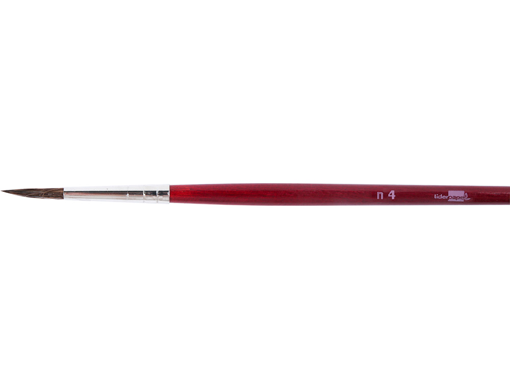 PINCEAU LIDERPAPEL BOIS VIROLE CHROME AQUARELLE N4
