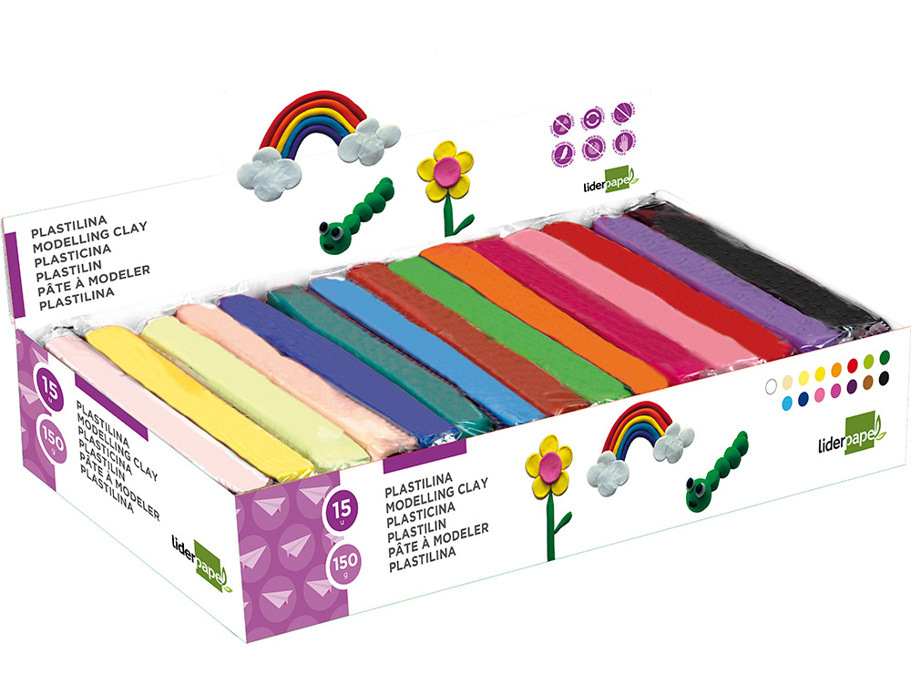 PTE  MODELER LIDERPAPEL VGTALE 15 COLORIS ASSORTIS ASSORTIMENT 15 PAINS DE 150G