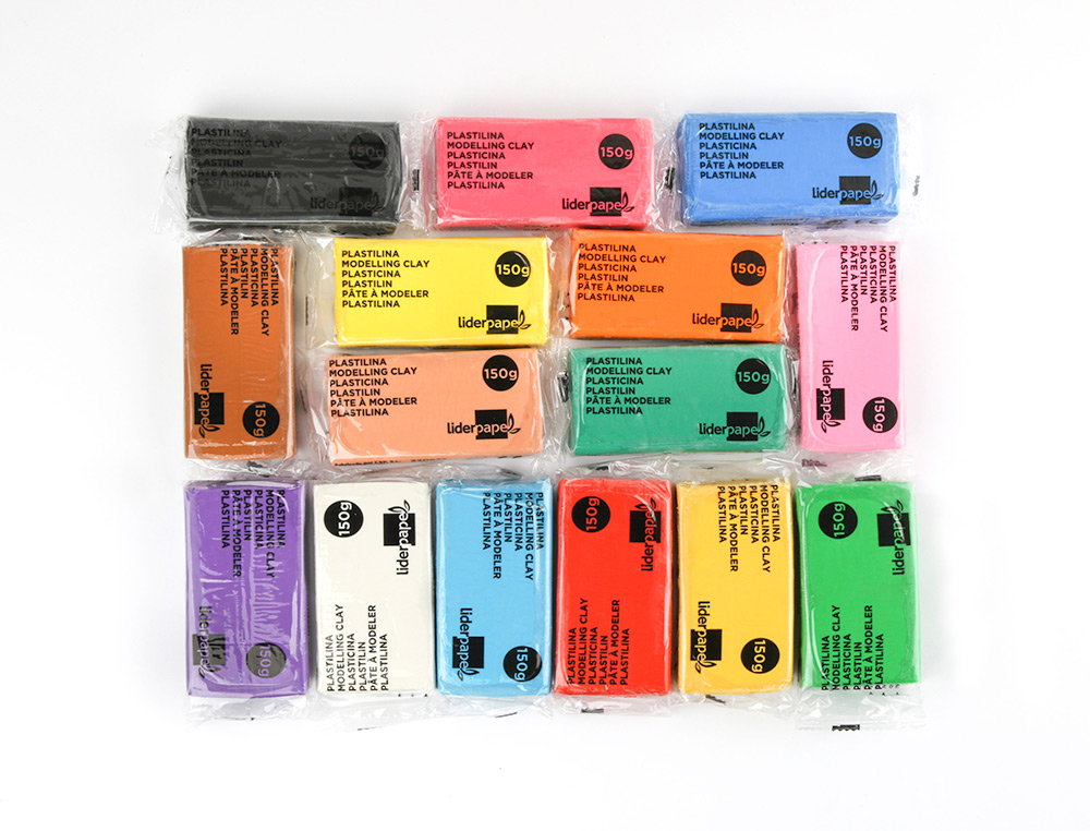 PTE  MODELER LIDERPAPEL VGTALE 15 COLORIS ASSORTIS ASSORTIMENT 15 PAINS DE 150G