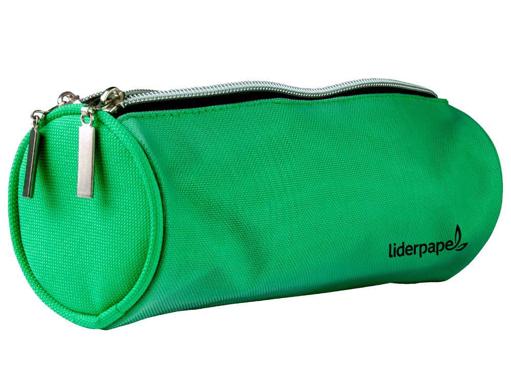 TROUSSE SCOLAIRE LIDERPAPEL RONDE 2 COMPARTIMENTS 205X75X75MM COLORIS VERT