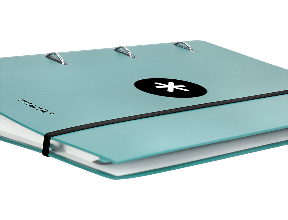 CLASSEUR ANTARTIK 4 ANNEAUX RONDS 40MM A4 CARTON REMBORD FEUILLETS MOBILES Q5X5 COLORIS MENTHE