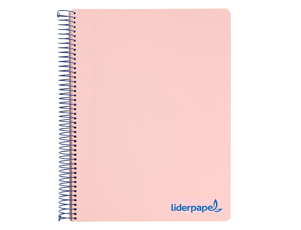 CAHIER SPIRALE LIDERPAPEL A4 MICRO WONDER 240 PAGES 90G 5X5MM 4 TROUS 5 BANDES COULEURS ROSE