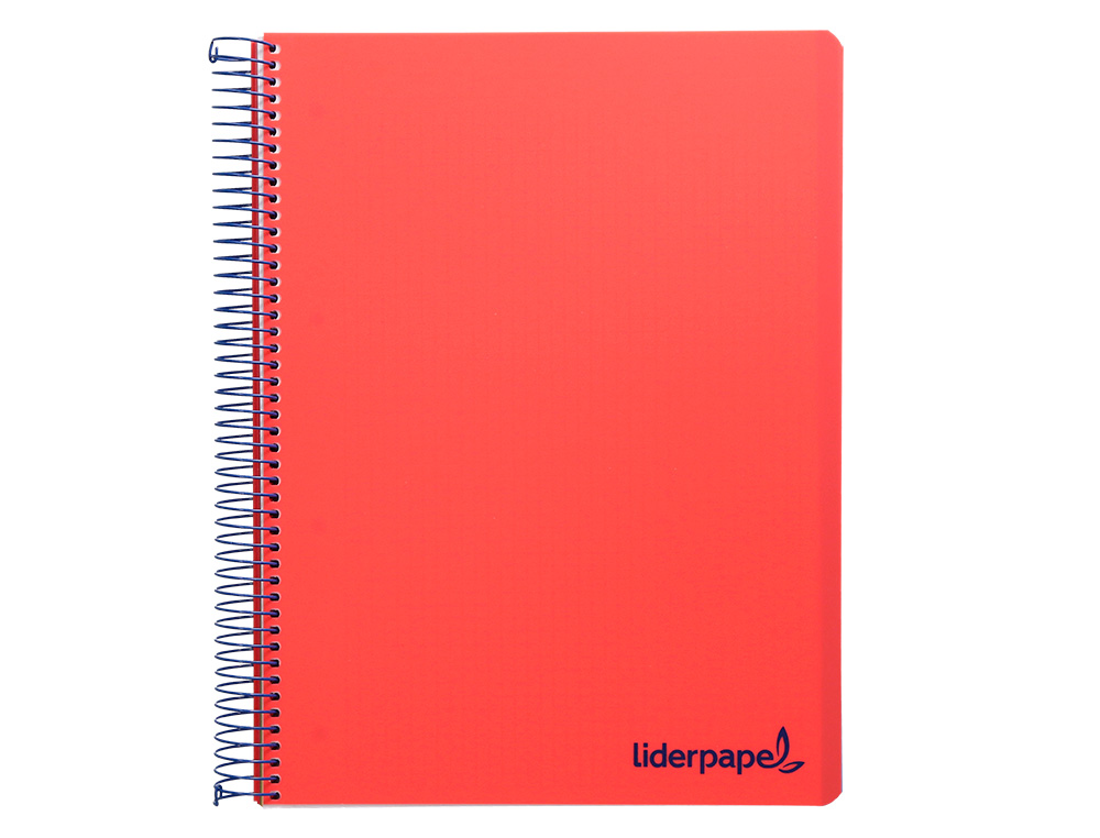CAHIER SPIRALE LIDERPAPEL A4 MICRO WONDER 240 PAGES 90G    5X5MM 4 TROUS 5 BANDES        COULEURS ROUGE