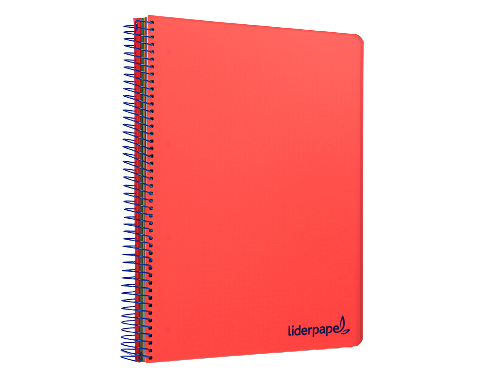 CAHIER SPIRALE LIDERPAPEL A4 MICRO WONDER 240 PAGES 90G    5X5MM 4 TROUS 5 BANDES        COULEURS ROUGE