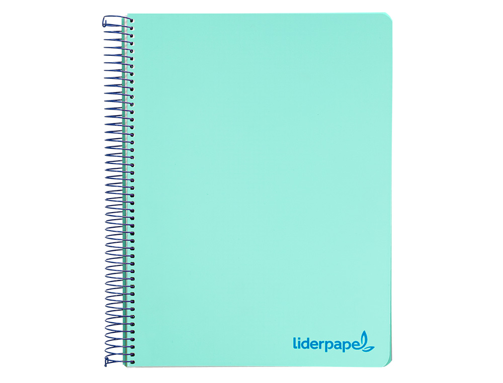 CAHIER SPIRALE LIDERPAPEL A5 MICRO WONDER 240 PAGES 90G    5X5MM 6 TROUS 5 BANDES        COULEURS VERT