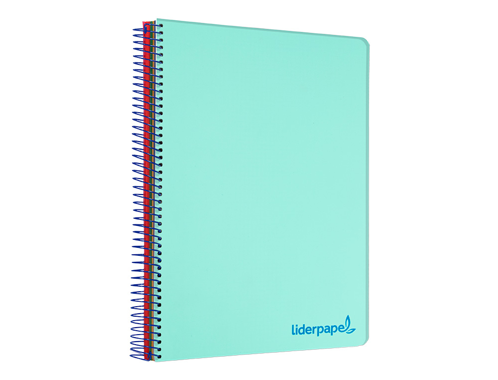 CAHIER SPIRALE LIDERPAPEL A5 MICRO WONDER 240 PAGES 90G    5X5MM 6 TROUS 5 BANDES        COULEURS VERT