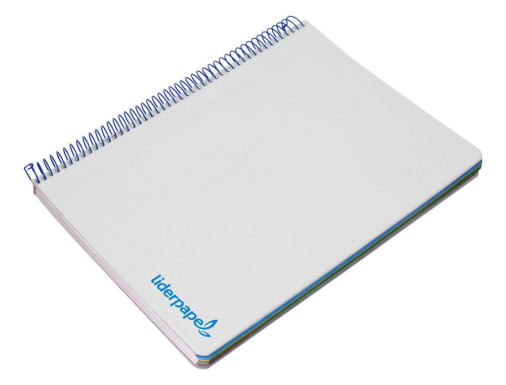 CAHIER SPIRALE LIDERPAPEL A5 MICRO WONDER 240 PAGES 90G    5X5MM 6 TROUS 5 BANDES        COULEURS GRIS