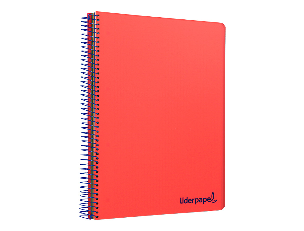 CAHIER SPIRALE LIDERPAPEL A5 MICRO WONDER 240 PAGES 90G    5X5MM 6 TROUS 5 BANDES        COULEURS ROUGE