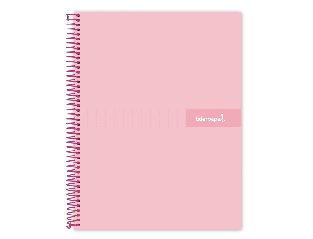 CAHIER SPIRALE LIDERPAPEL CRAFTY COUVERTURE CONTRECOLLÉE A4 240P 90G/M2 5X5MM MICROPERFORÉ 4 TROUS COLORIS ROSE