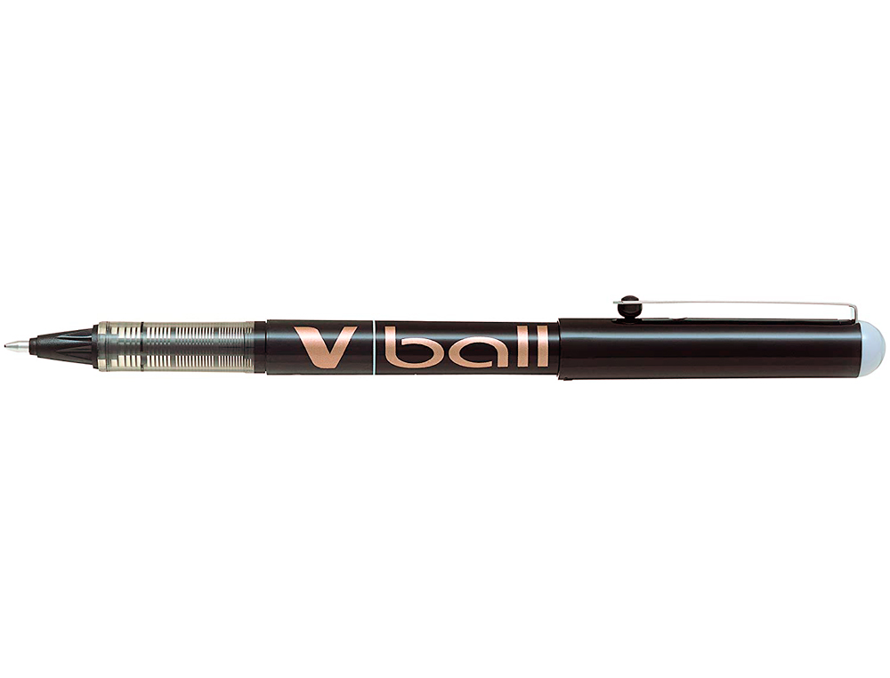 ROLLER PILOT VBALL 1.0 ÉCRITURE 0.7MM ENCRE LIQUIDE NIVEAU VISIBLE POINTE CONIQUE 1MM CLIP MÉTAL COLORIS NOIR