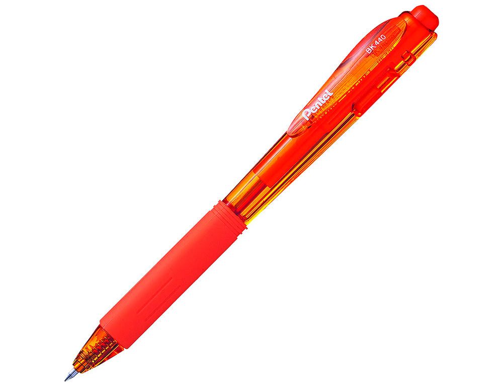 STYLO-BILLE PENTEL WOW POINTE 1MM RTRACTABLE GRIP CAOUTCHOUC CORPS TRIANGULAIRE ERGONOMIQUE ENCRE COLORIS ROUGE