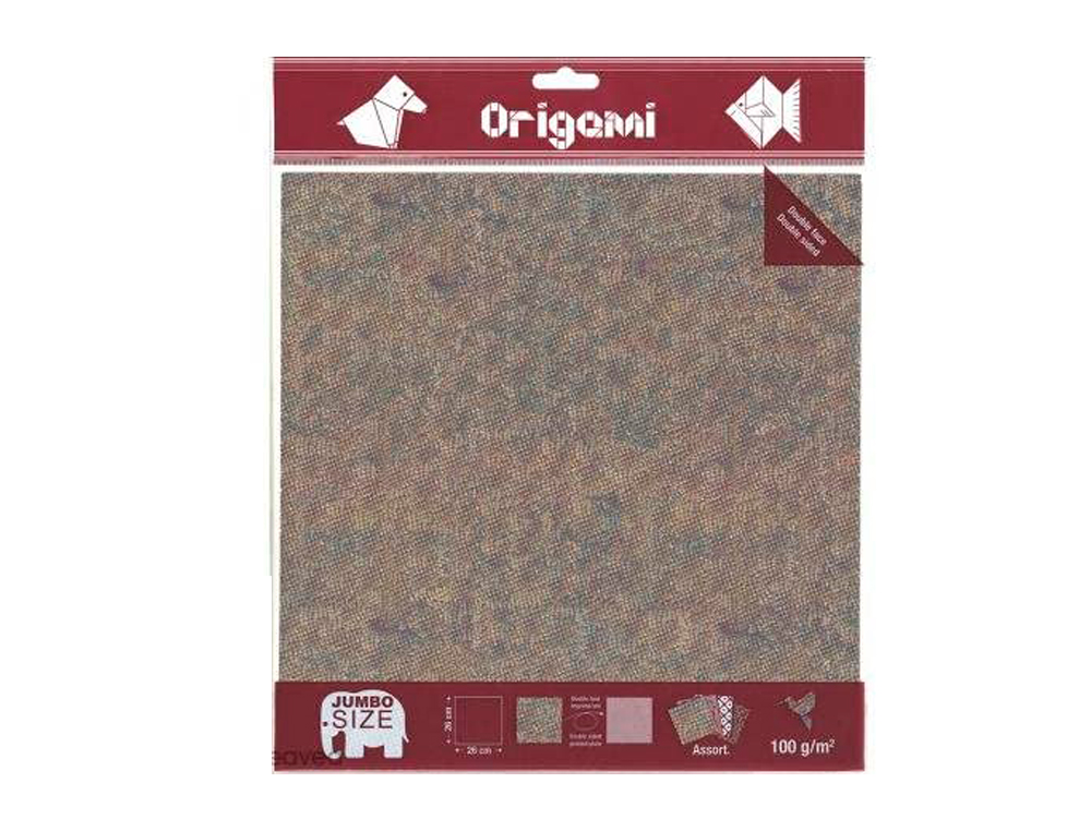 PAPIER PLIAGE OZ INTERNATIONAL ORIGAMI 260X260MM 100G/M2 DOUBLE FACE DÉCOR DINOSAURES COLORIS ASSORTIS 12F