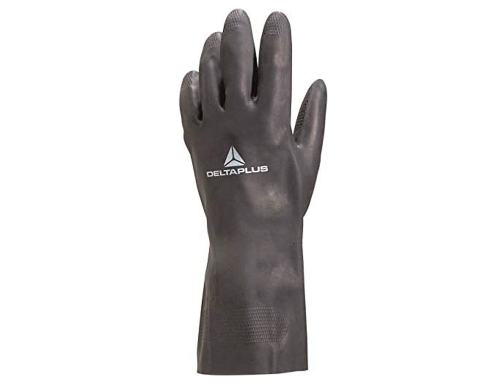 GANT NOPRNE DELTAPLUS FLOQU COTON LONGUEUR 30CM PAISSEUR 0.75MM COLORIS NOIR TAILLE 9/10 PAIRE