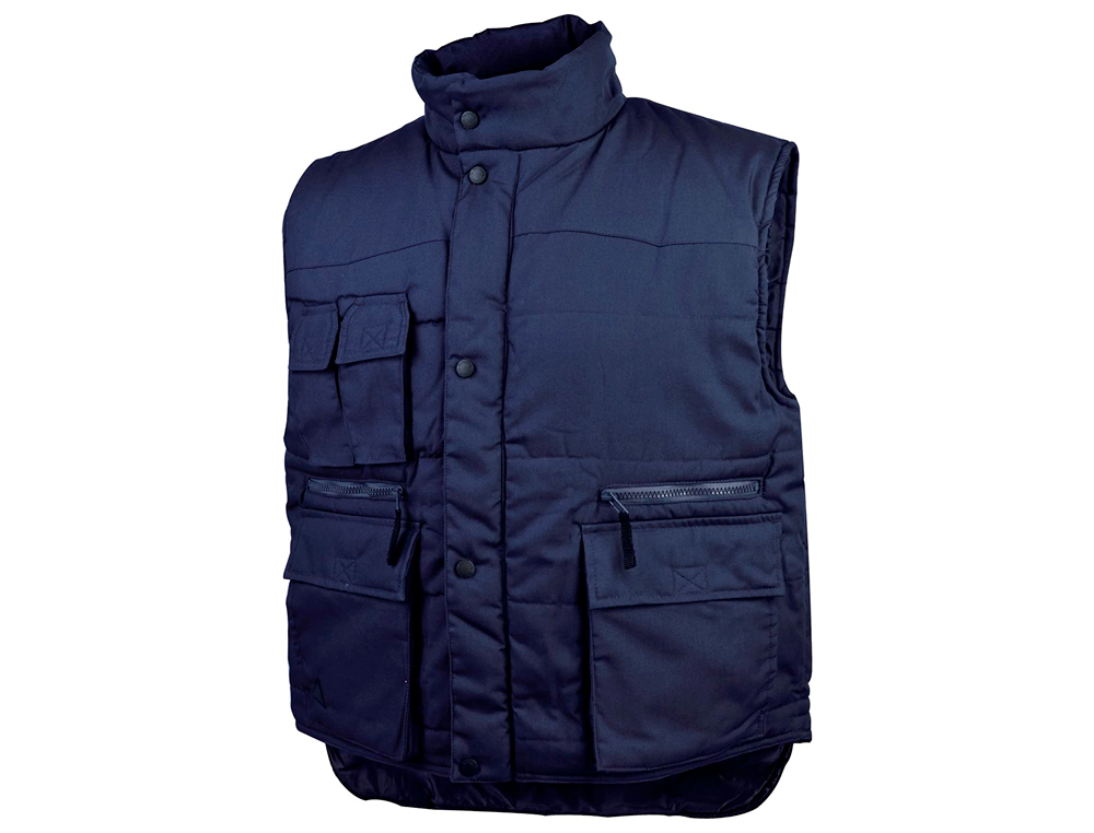 GILET DELTAPLUS SIERRA POLYESTER COTON MATELASS 7 POCHES COLORIS BLEU MARINE TAILLE L