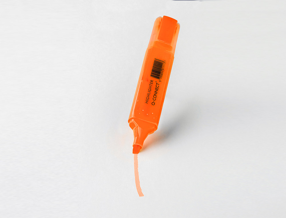 SURLIGNEUR Q-CONNECT TRAC 2/5 MM POINTE BISEAUTE COULEURS CLATANTES ORANGE