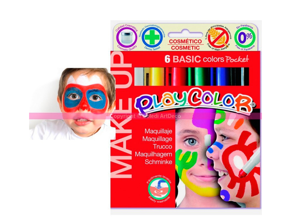 STICK MAQUILLAGE DTM POCKET BASIC HYPOALLERGNIQUE SANS PARABNE NETTOYAGE EAU COLORIS ASSORTIS BOTE 6 UNITS