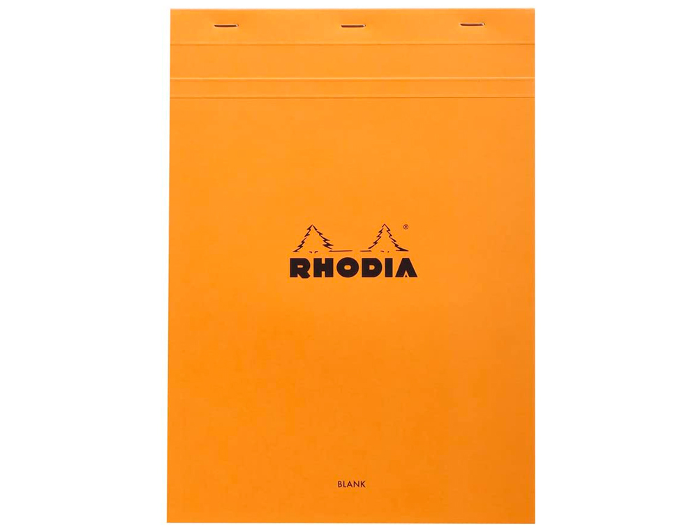 BLOC BUREAU RHODIA A4+ PAPIER VLIN SURFIN COUVERTURE ENDUITE ENVELOPPANTE 210X297MM 80F DTACHABLES 80G ORANGE