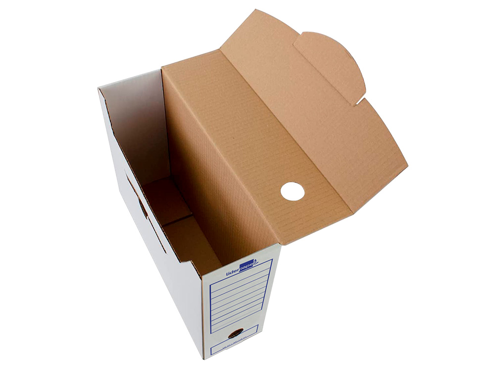 BOITE A ARCHIVES LIDERPAPEL CARTON RECYCLE 340G/M2 DOS 116MM 388X116X275MM COLORIS BLANC