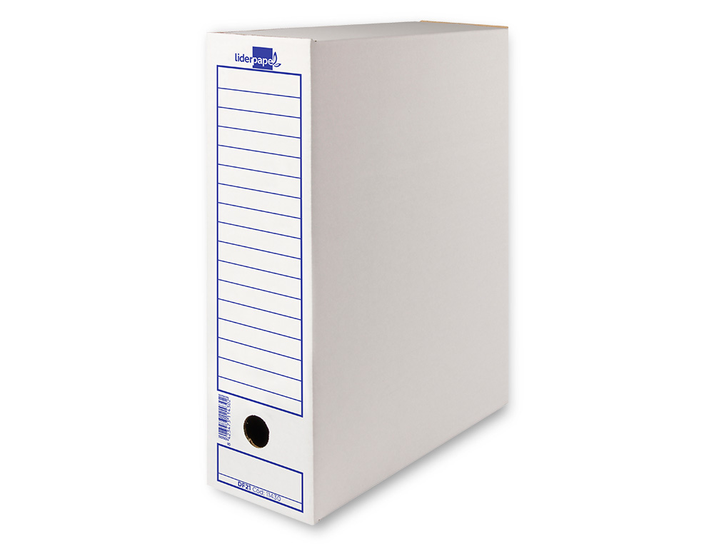 BOITE A ARCHIVES LIDERPAPEL CARTON RECYCLE 340G/M2 DOS 116MM 388X116X275MM COLORIS BLANC