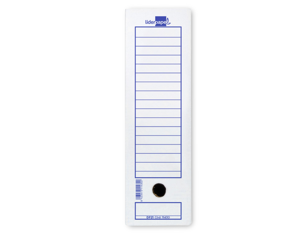 BOITE A ARCHIVES LIDERPAPEL CARTON RECYCLE 340G/M2 DOS 116MM 388X116X275MM COLORIS BLANC