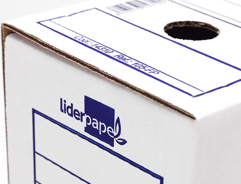 BOITE A ARCHIVES LIDERPAPEL CARTON RECYCLE 340G/M2 DOS 116MM 388X116X275MM COLORIS BLANC