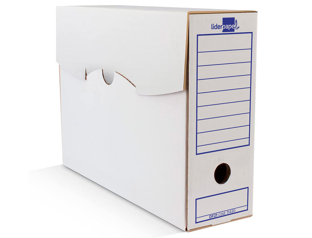 BOITE A ARCHIVES LIDERPAPEL CARTON RECYCLE 340G/M2 DOS 116MM 388X116X275MM COLORIS BLANC