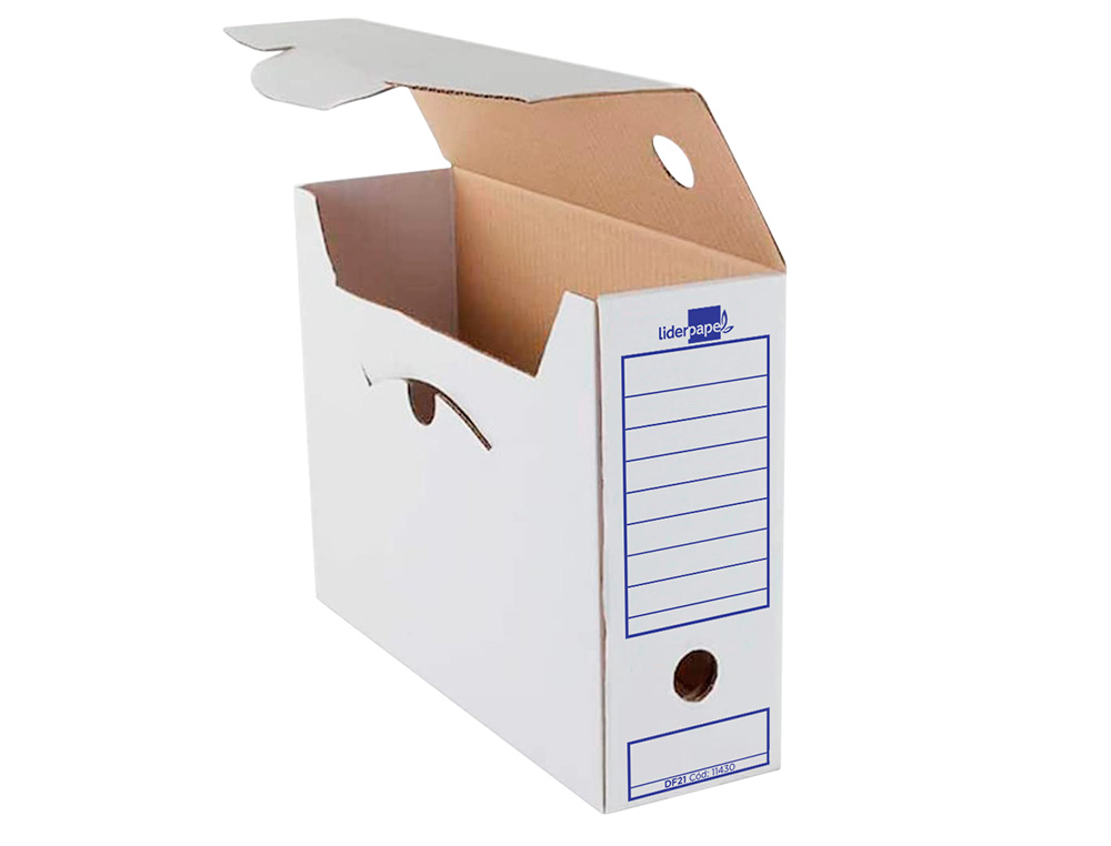 BOITE A ARCHIVES LIDERPAPEL CARTON RECYCLE 340G/M2 DOS 116MM 388X116X275MM COLORIS BLANC