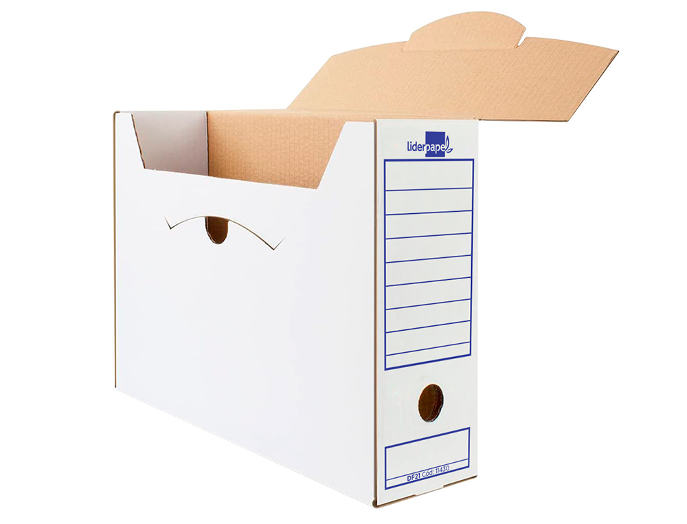 BOITE A ARCHIVES LIDERPAPEL CARTON RECYCLE 340G/M2 DOS 116MM 388X116X275MM COLORIS BLANC