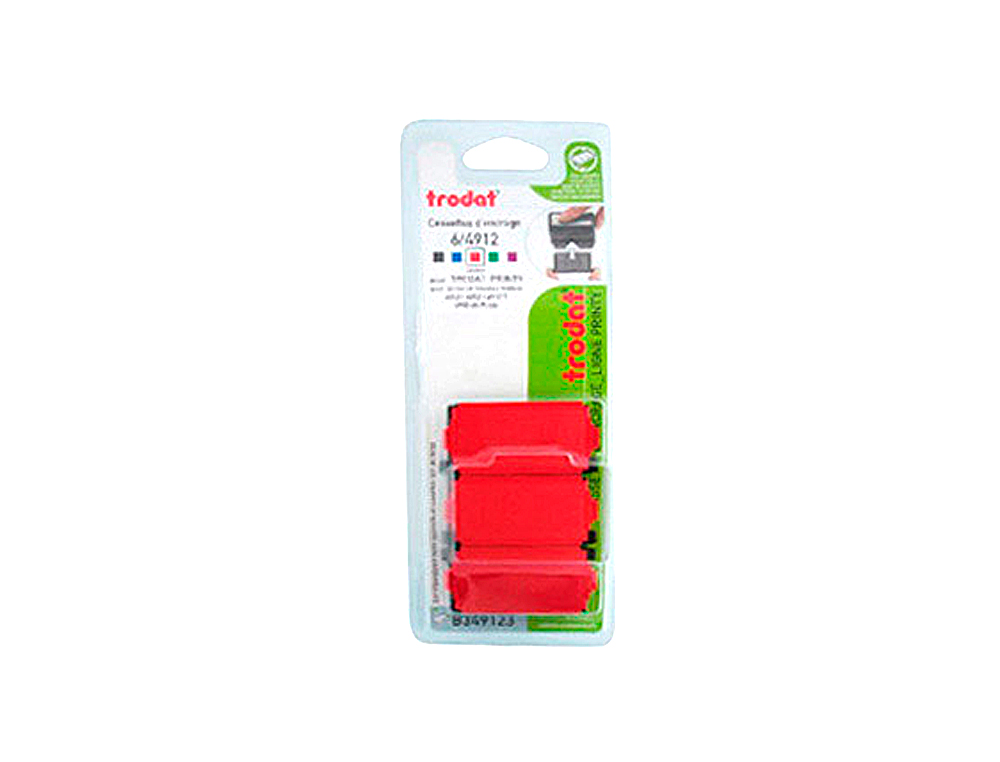 RECHARGE TAMPON TRODAT 4912/4812T/4952/4992/XPRINT ROUGE BLISTER 3 UNITS