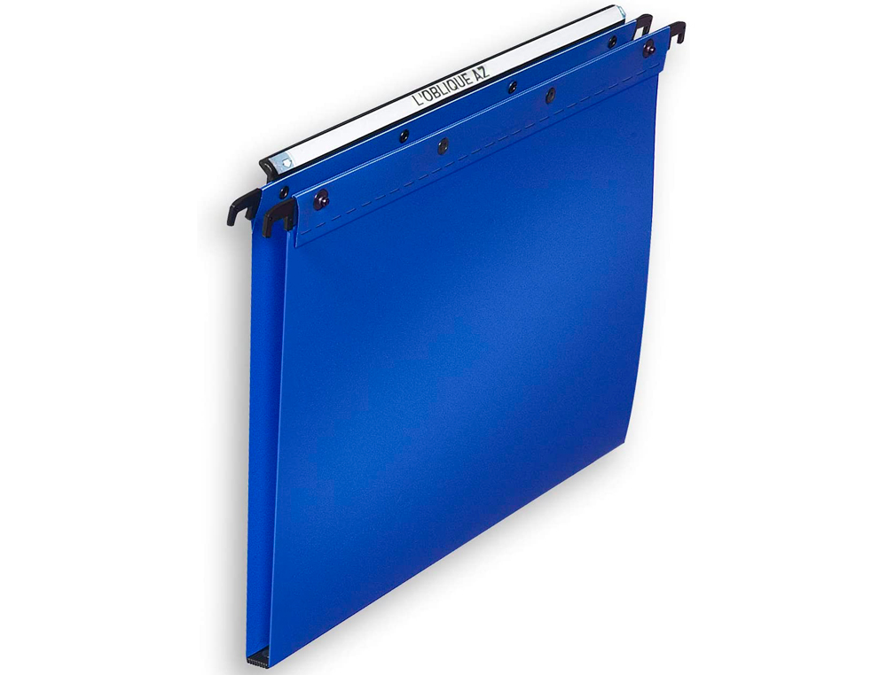 DOSSIER SUSPENDU L'OBLIQUE POLYPRO ULTIMATE 5/10E TIROIR ENTRAXE 330MM H250MM FOND 15 COLORIS BLEU PACK 10 UNITS