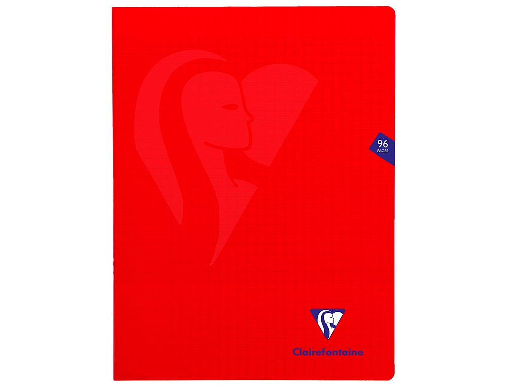 CAHIER PIQU CLAIREFONTAINE MIMESYS COUVERTURE POLYPROPYLNE A4+ 24X32CM 96 PAGES 90G RGLURE SYS COLORIS ROUGE
