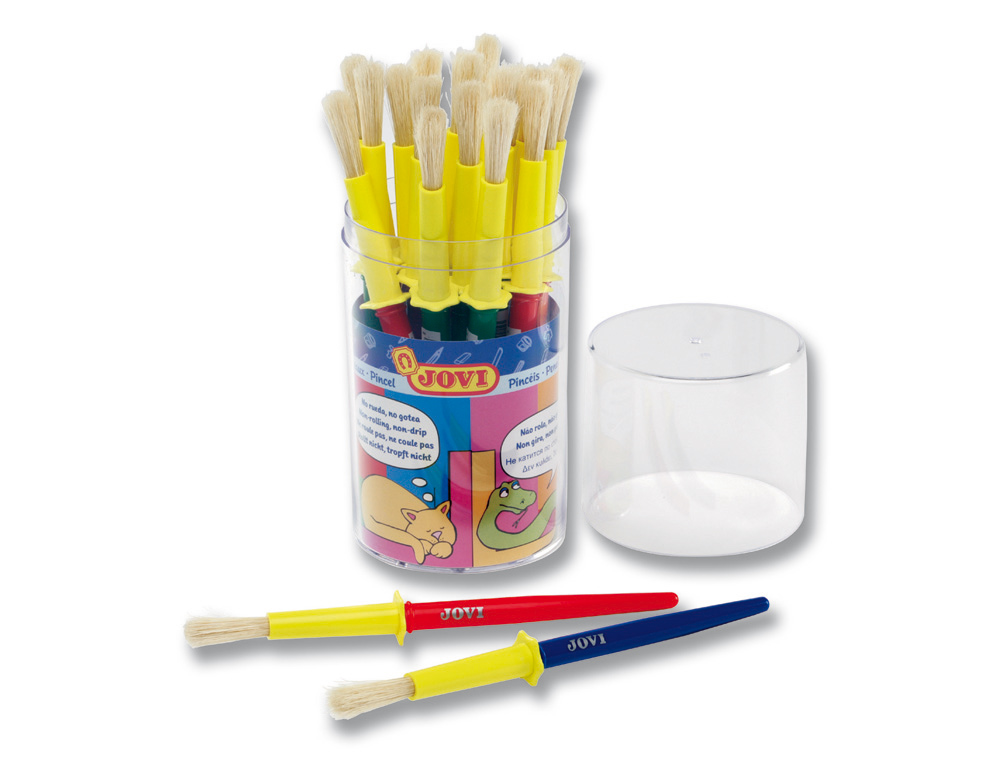 PINCEAU JOVI SOIE PORC AVEC VIROLE BROSSE MOYENNE IDAL MATERNELLE TAILLE MOYENNE POT 20 UNITS