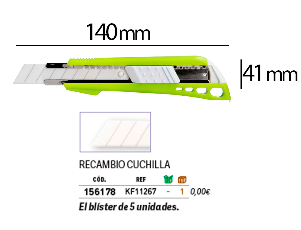 CUTTER LARGE XD-43 Q-CONNECT LAME RETRACTABLE              INTERCHANGEABLE EN CERAMIQUE  18MM PRECOUPEE GUIDE LAME