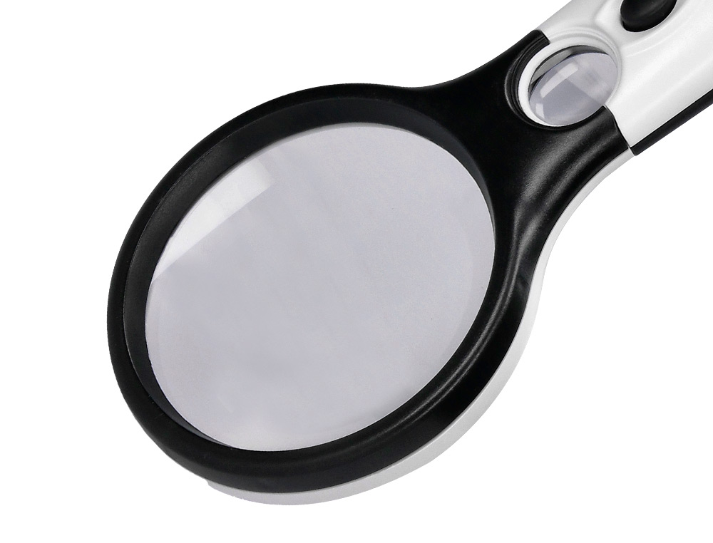 LOUPE LECTRIQUE Q-CONNECT LENTILLE VERRE RONDE 75MM DIAMTRE MONTURE ABS GROSSISSEMENT PAR 3 3 AMPOULES LED