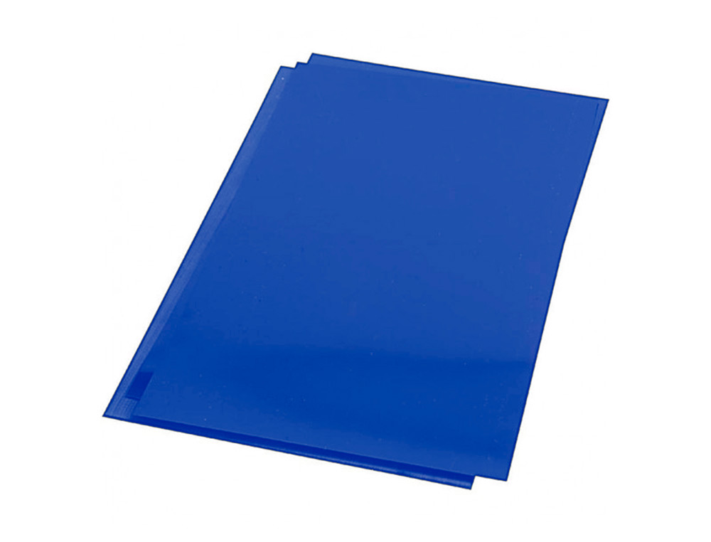 PLAT COUVERTURE Q-CONNECT PVC 180 MICRONS A4 RELIEURS SPIRALES PEIGNES ANNEAUX COLORIS BLEU BOTE 100 UNITS