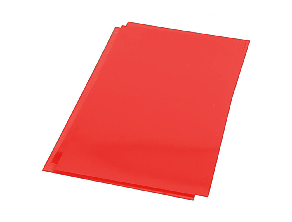 PLAT COUVERTURE Q-CONNECT PVC 180 MICRONS A4 RELIEURS SPIRALES PEIGNES ANNEAUX COLORIS ROUGE BOÎTE 100 UNITÉS