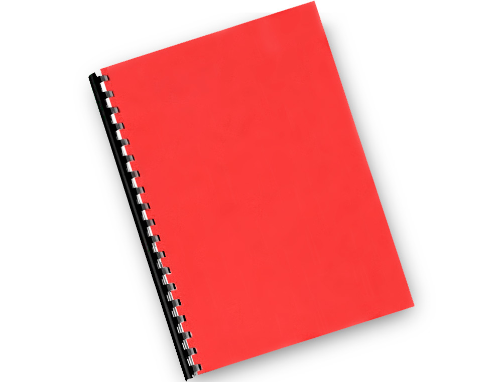 PLAT COUVERTURE Q-CONNECT PVC 180 MICRONS A4 RELIEURS SPIRALES PEIGNES ANNEAUX COLORIS ROUGE BOÎTE 100 UNITÉS
