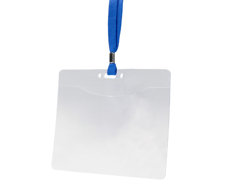 BADGE Q-CONNECT LACET PVC INTERIEUR CARTE BLANCHE   FORMAT A6 154X127MM