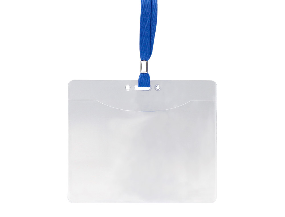 BADGE Q-CONNECT LACET PVC INTERIEUR CARTE BLANCHE   FORMAT A6 154X127MM