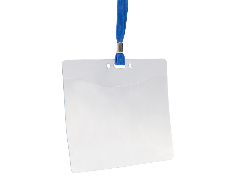 BADGE Q-CONNECT LACET PVC INTERIEUR CARTE BLANCHE   FORMAT A6 154X127MM