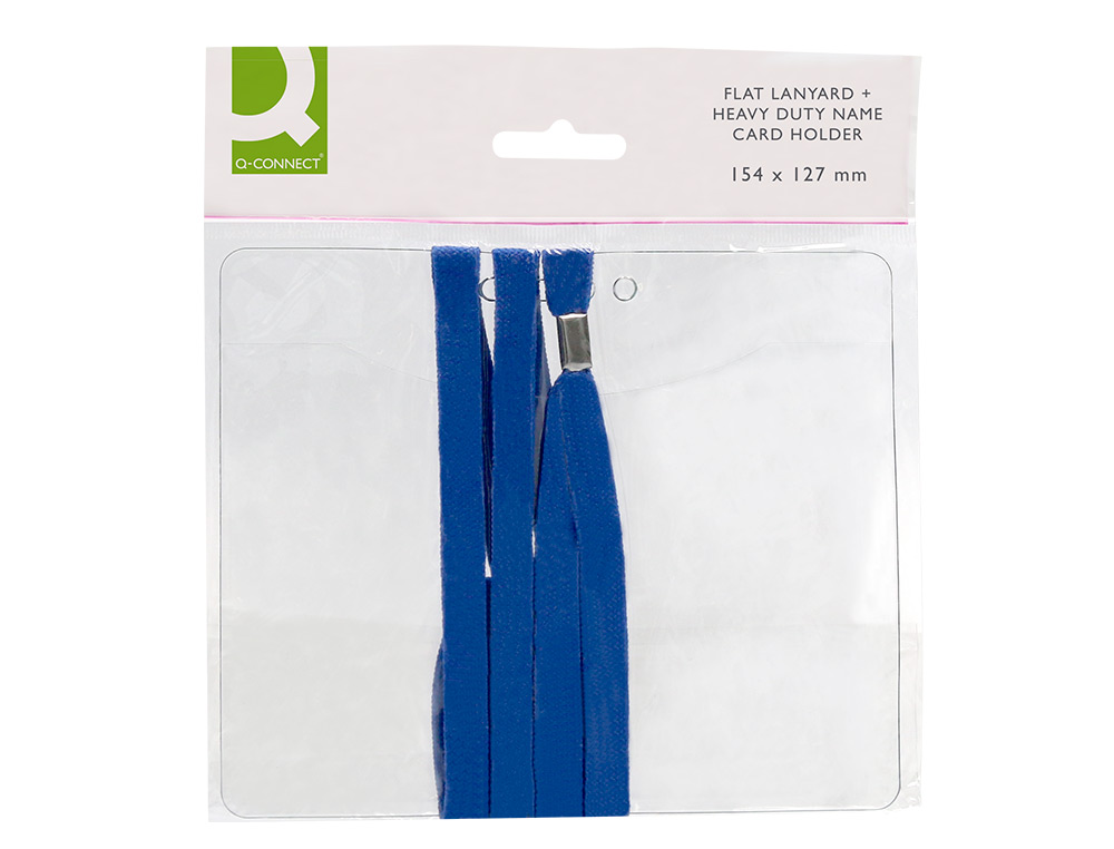 BADGE Q-CONNECT LACET PVC INTERIEUR CARTE BLANCHE   FORMAT A6 154X127MM